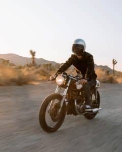 Driver riding a motorcycle